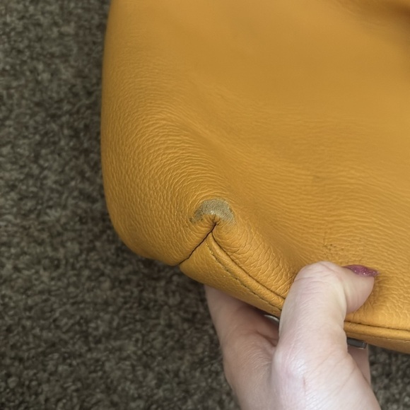 Dooney and Bourke Mustard Yellow Pebble Grain Logo Lock Sac - Picture 8 of 11